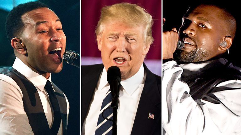 John Legend, Donald Trump, and Kanye West