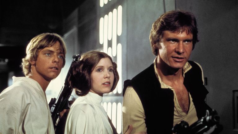 Carrie Fisher starred in Star Wars with Mark Hamill and Harrison Ford