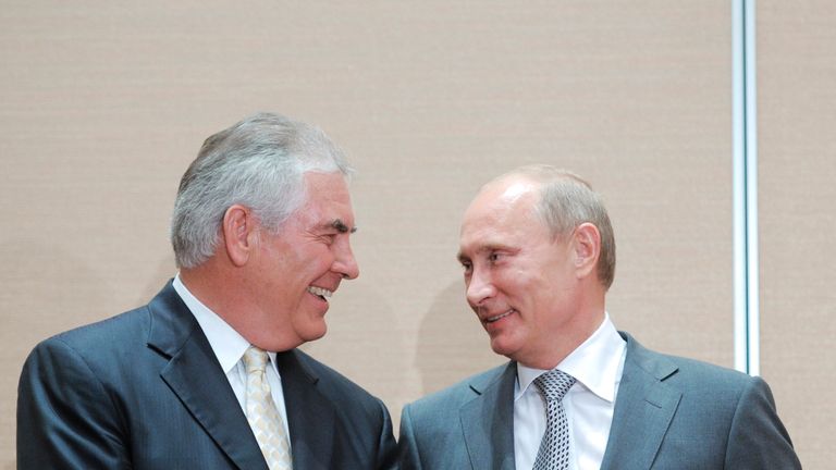 Rex Tillerson and Vladimir Putin
