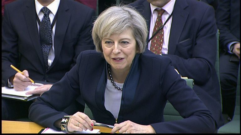 Theresa May appearing before the Commons Liaison Committee