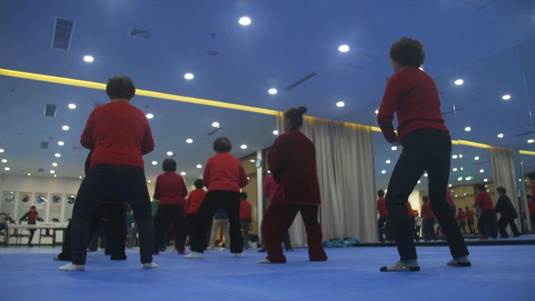 Women doing Tai Chi as part of the class