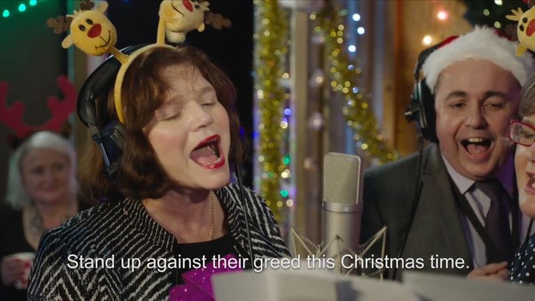 The song is to highlight the plight of the low paid at Christmas