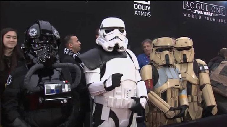 The Star Wars cast descend on Hollywood Boulevard  for the world premiere of &#39;Rogue One: A Star Wars Story&#39; 

