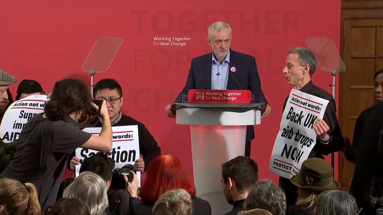 Peter Tatchell disrupted a Jeremy Corbyn speech