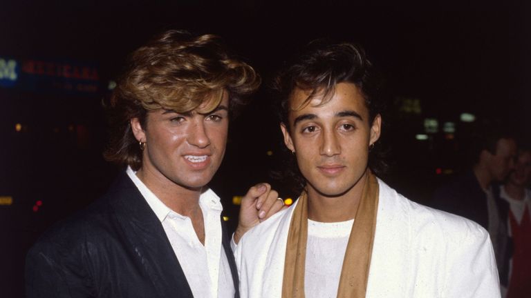 George Michael with Andrew Ridgeley in 1984