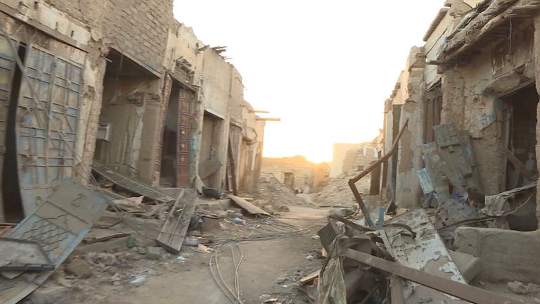 Parts of Sa&#39;adah have been left devastated by bombing