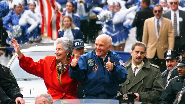 A ticker tape parade was held for John Glenn and the rest of the crew on their return to Earth