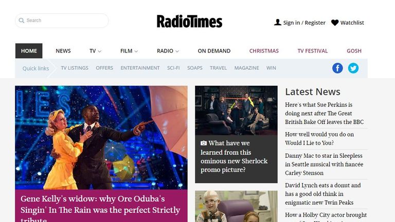 Radio Times website