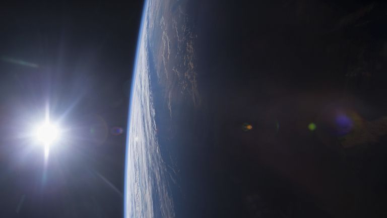 Sunset over the US Gulf Coast, taken from the International Space Station