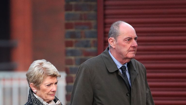 Pauline and Michael Cranch, the parents of Matthew Cranch, arrive at Maidstone Crown Court