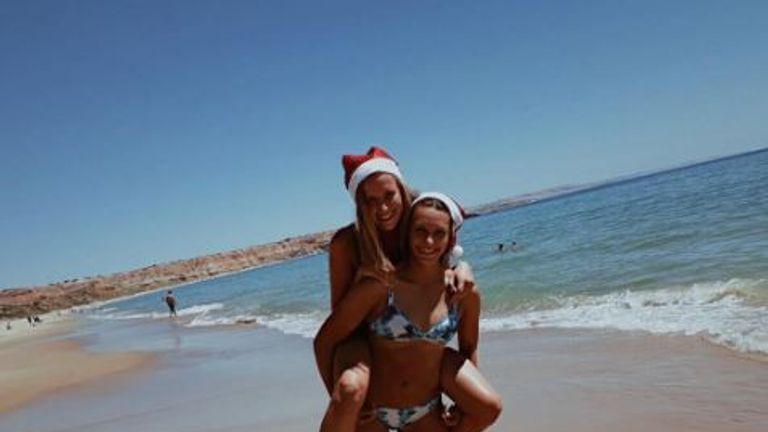 Beach goers enjoy the Christmas sunshine at Maslin Beach in Adelaide. Pic: Instagram/ingazaliatummoszeit