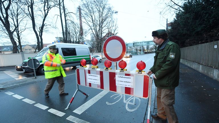 The centre of Augsberg has been sealed off by emergency services