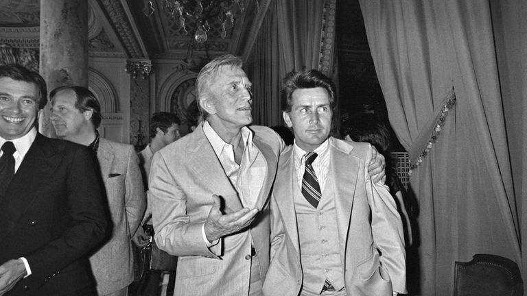 Kirk Douglas and Martin Sheen at the 1979 Cannes Film Festival