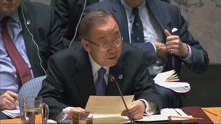 Ban Ki Moon holds session on alleged atrocities committed in Eastern Aleppo