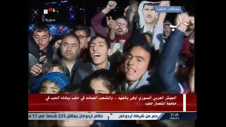People celebrate in Aleppo 