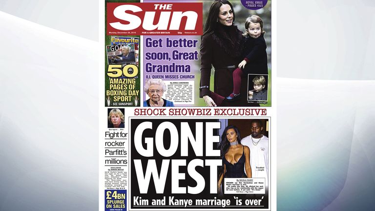 The Sun reports that the marriage of Kim Kardashian and Kanye West 'is over'