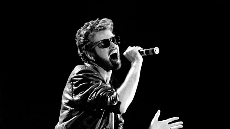 George Michael at Live Aid in 1985