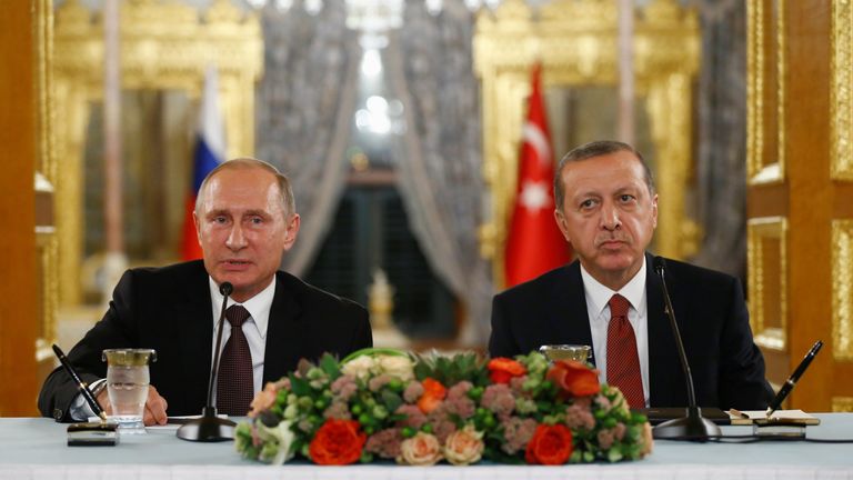 Russian President Vladimir Putin during a joint news conference with his Turkish counterpart Tayyip Erdogan following their meeting in Istanbul, Turkey, October 10, 2016