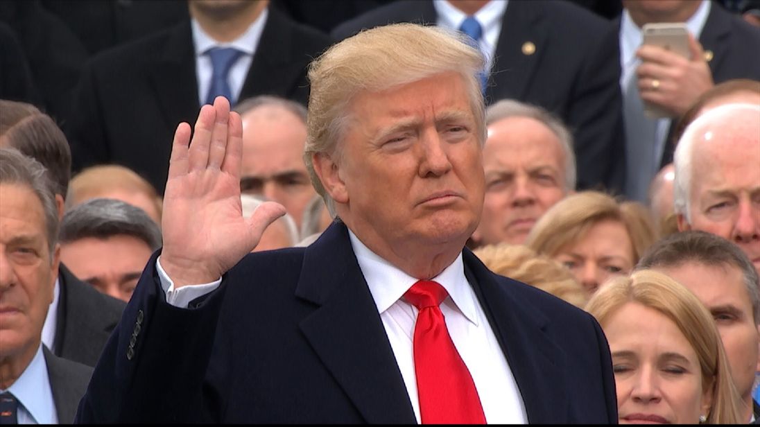 Donald Trump is sworn is as the 45th US President
