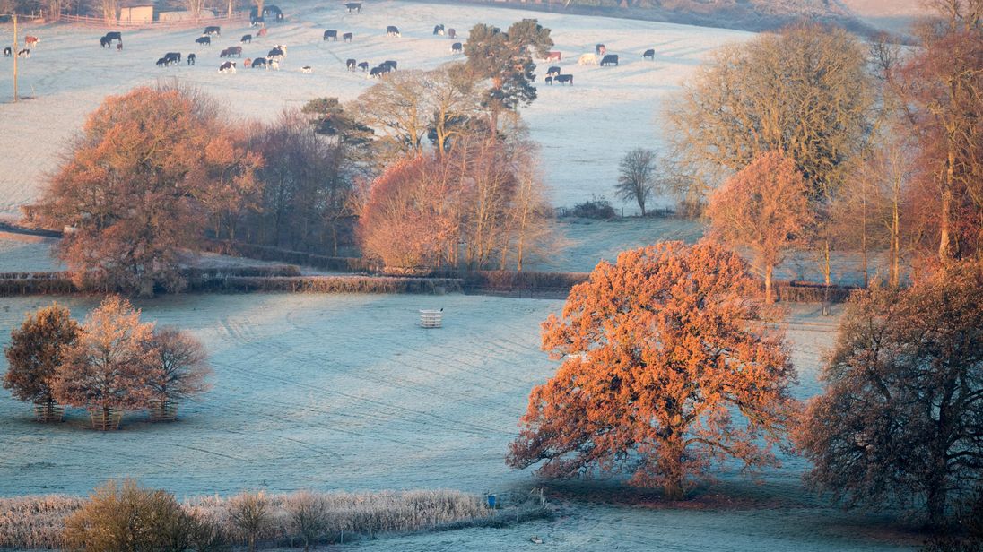 The UK experienced very cold temperatures overnight. 