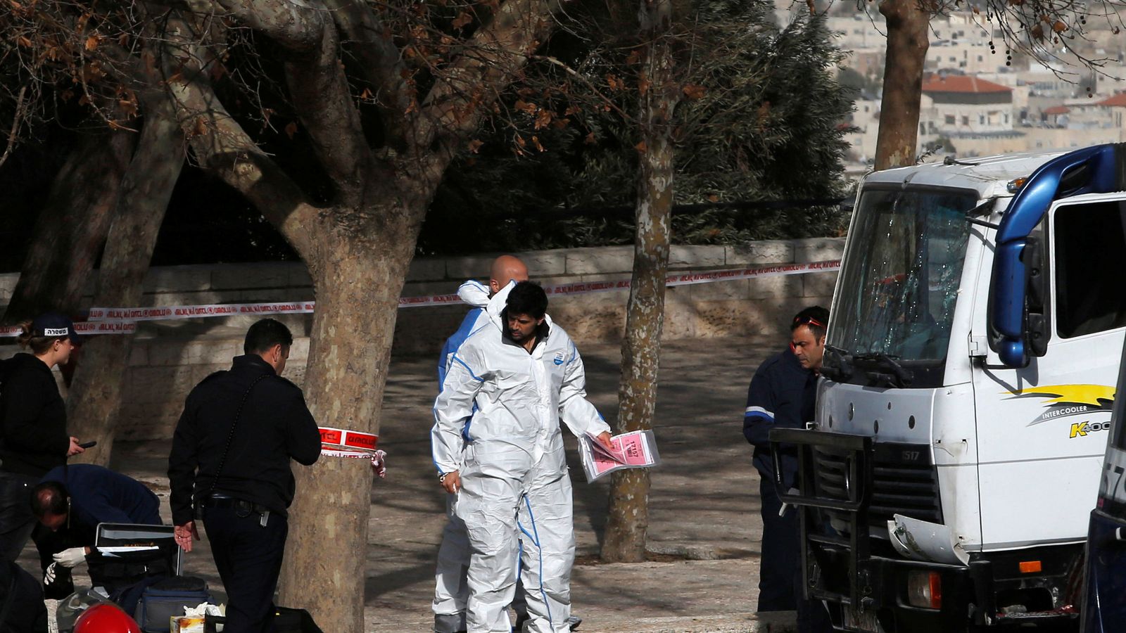Four dead as lorry rams into soldiers in Jerusalem | World News | Sky News
