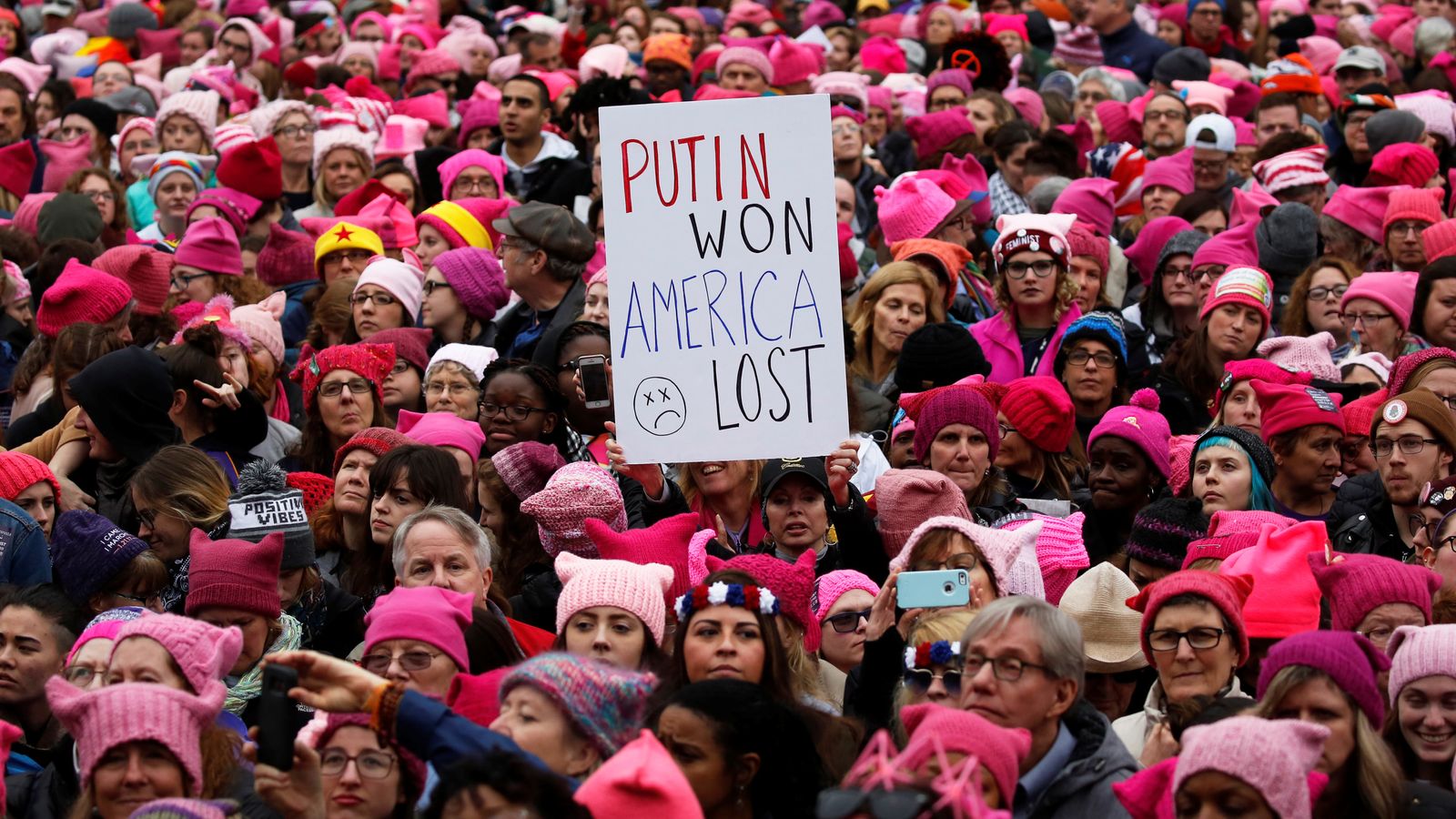 Millions Of Women Protest Against Donald Trump Worldwide World News Sky News 