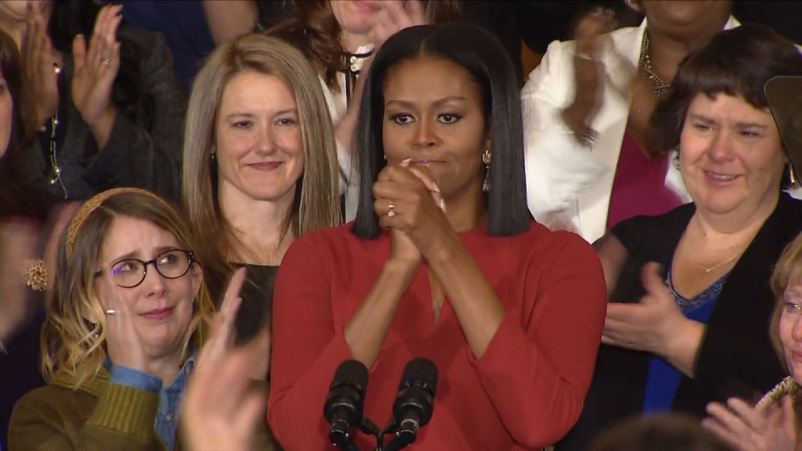 Teary Michelle Obamas Final Speech At White House Scoop News Sky News 