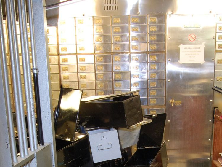 The inside of the vault at the Hatton Garden Safe Deposit company