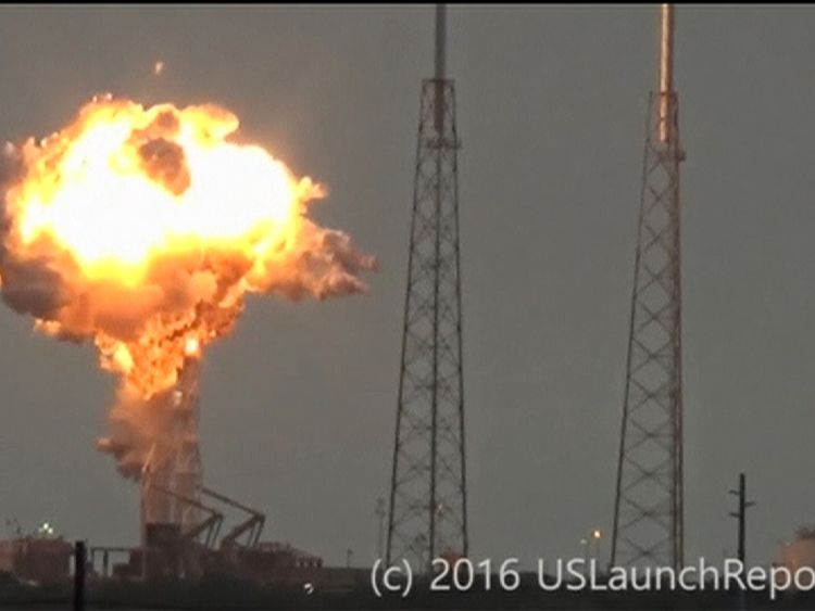 SpaceX rocket explosion in September 2016