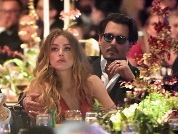 Amber Heard and Johnny Depp in January last year