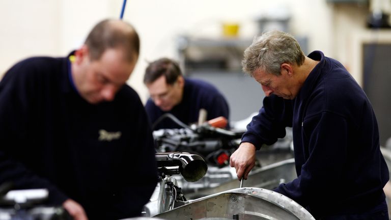 File photo dated 19/11/08 of workers in a factory, as a study shows that half of manufacturing firms are braced for a decline in economic conditions this year although they still expect to increase sales.