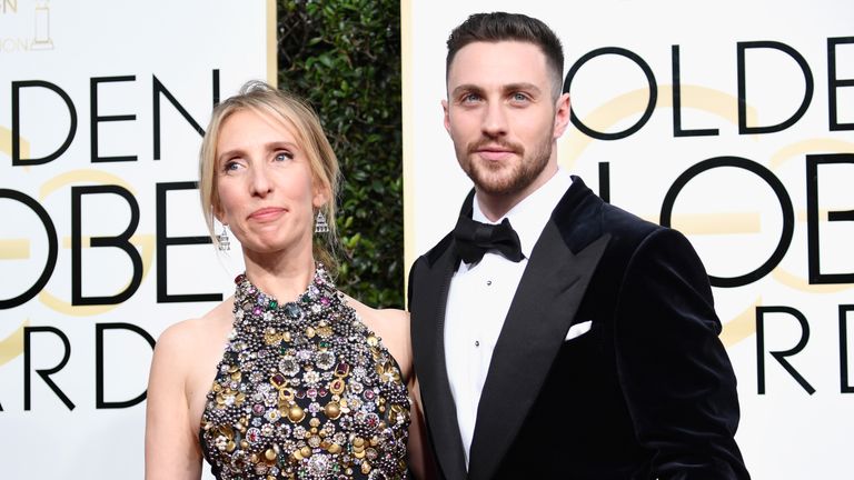 Director Sam Taylor-Johnson and actor Aaron Taylor-Johnson attends the 74th Annual Golden Globe Awards at The Beverly Hilton Hotel on January 8, 2017 in Beverly Hills, California