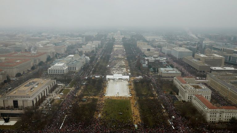 Protesters fill the National Mall in Washington DC
