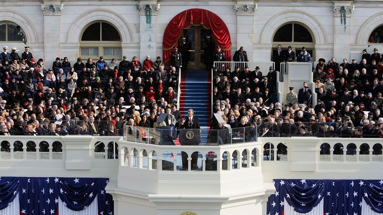Barack Obama became the first black president when he was sworn in on 20 January 2009
