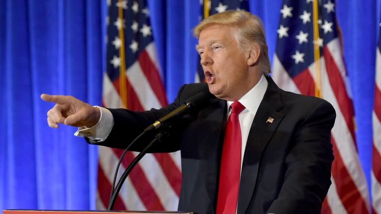 &#34;You are fake news!&#34; – Donald Trump hits out at the media during a press conference. 