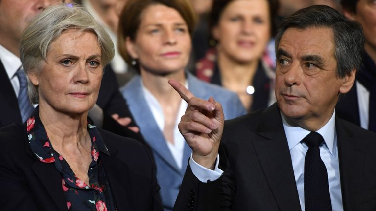 Francois Fillon and his wife Penelope