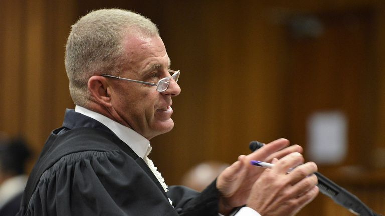 Gerrie Nel in court during the sentencing of Oscar Pistorius
