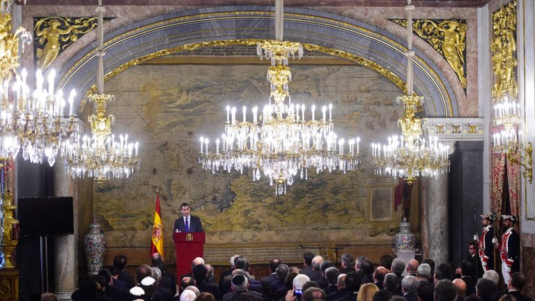 King Felipe of Spain, in 2015, paying tribute to the Sephardic Jews expelled from Spain in 1492 