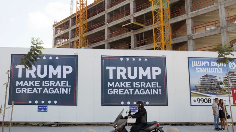 A placard in Tel Aviv soon after the election of Donald Trump