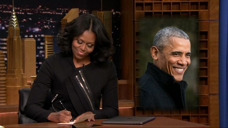 Michelle Obama on the Tonight Show. Pic: The Tonight Show