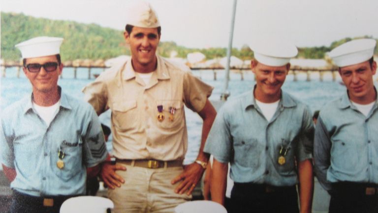 John Kerry will some of his former US Navy colleagues in Vietnam