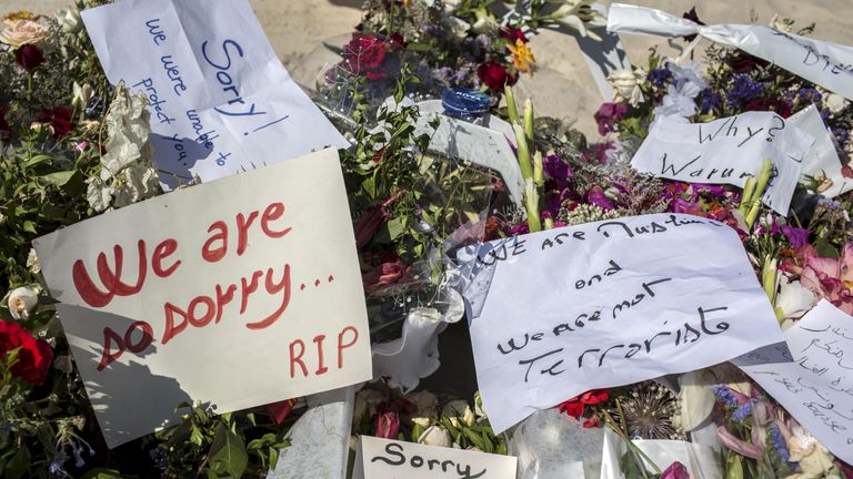 Messages and flowers placed at the scene of the attack in Sousse
