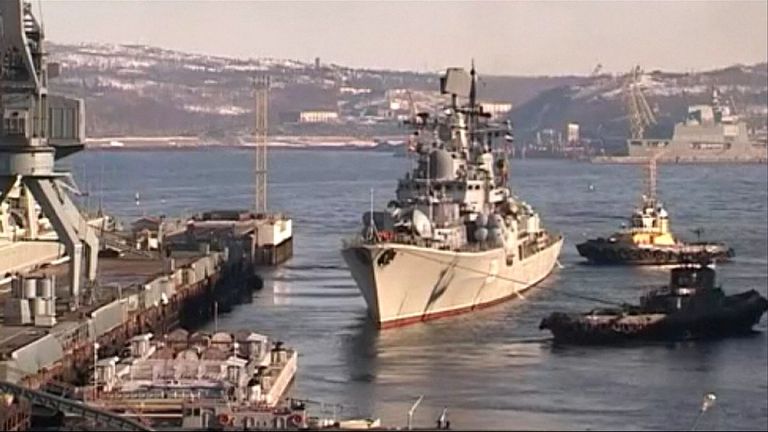Russian ships depart for drills in Barents Sea