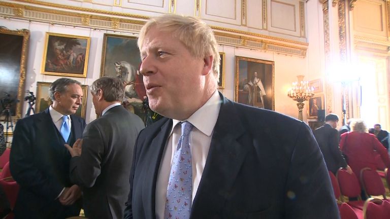 Foreign Secretary Boris Johnson reacts to May&#39;s Brexit plan speech