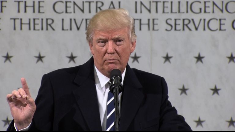 President Trump speaks at CIA HQ