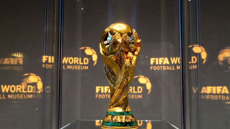 The World Cup trophy is seen in the FIFA World Football Museum during its inauguration on February 28, 2016 in Zurich.