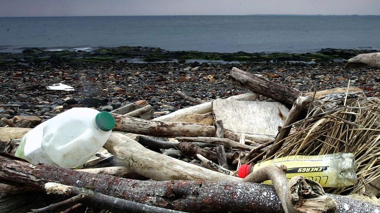 There has been a 43% increase in the number of plastic bottles washing up on UK beaches.