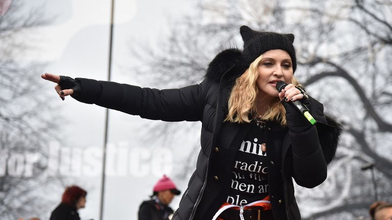 Madonna performs at protests in Washington