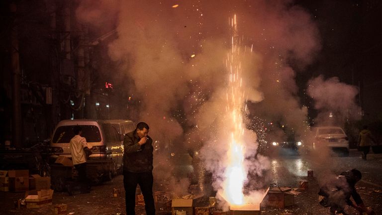 People defied instructions by the authorities not to set off fireworks
