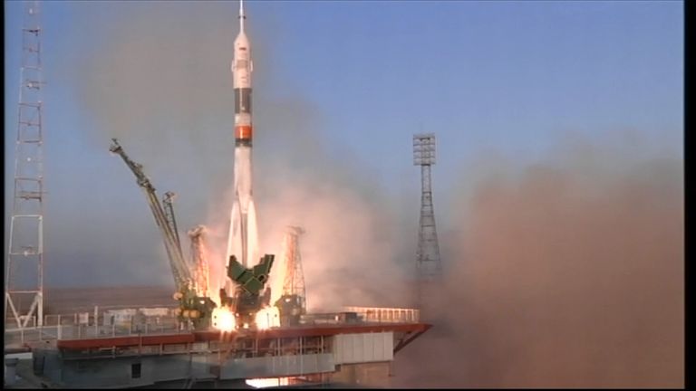 Tim Peake launched into space for the first time in 2015